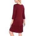 thumbnail image 4 of Efsteb Women's Maternity Dress Stretchy Solid Color Long Sleeve Casual Maternity Clothes Round Neck Pleated Pregnancy Dresses（Red,XL）, 4 of 8