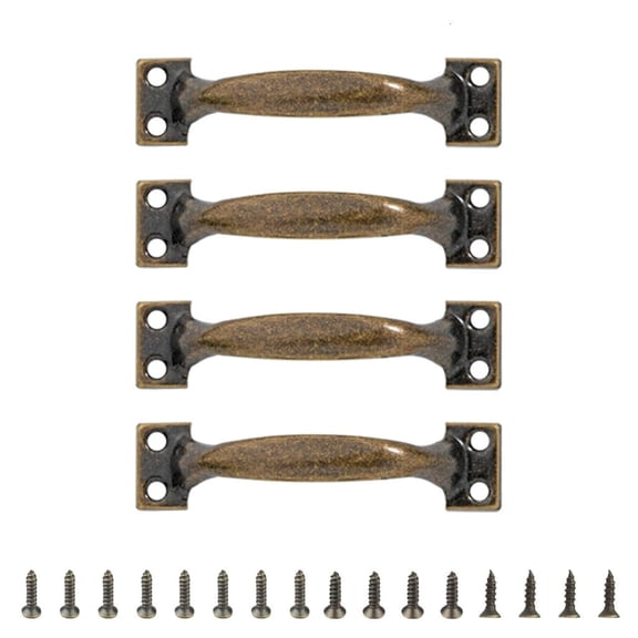 Under $5 4 Pieces Dresser Drawer Pulls Metal Handles for Barn Door and Cabinets Antique Furniture Handles Kitchen Hardware by ZAXLVG