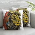 thumbnail image 3 of Autua Lion Crown Silk Graphic Decorative Pillow Cover for Home Couch Living Room Sofa - 1PC 12x12in, 3 of 5