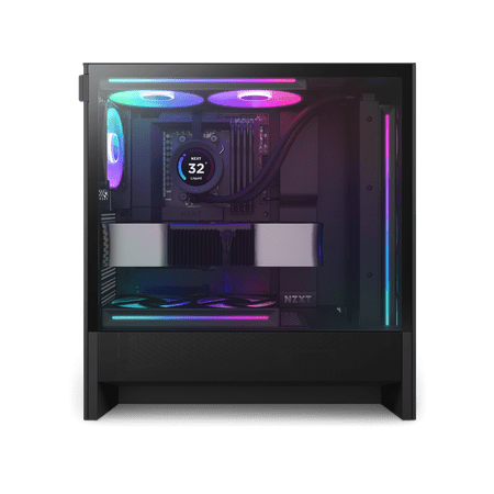 NZXT - H5 Flow RGB 2024 Compact ATX Mid-Tower Airflow Case - Black