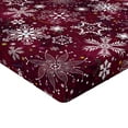 thumbnail image 2 of Ambesonne Winter Fitted Sheet 2 Pcs Set, Flakes Colorful, Twin XL, Maroon White Multicolor, 2 of 3
