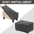 thumbnail image 3 of Ottoman Slipcovers Stretch Ottoman Cover Footrest Footstool Slipcover Anti-Slip Foot Stool Cover Machine Washable Soft Rectangle Furniture Protector for Living Room Bedroom, 3 of 9