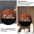 thumbnail image 3 of Welcome Sign Retro Wooden Flat Round Hanging Plaque Rustic Natural Wall Decorations for Home Farmhouse Front Door Outdoor Decorations Coconut Brown11.8x11.8in Coconut Brown, 3 of 7
