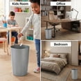thumbnail image 6 of HOLDN’ STORAGE Small Trash Can with Open Top for Compact and Tight Spaces – 1.58 gal Capacity, Silver Brushed, 6 of 8