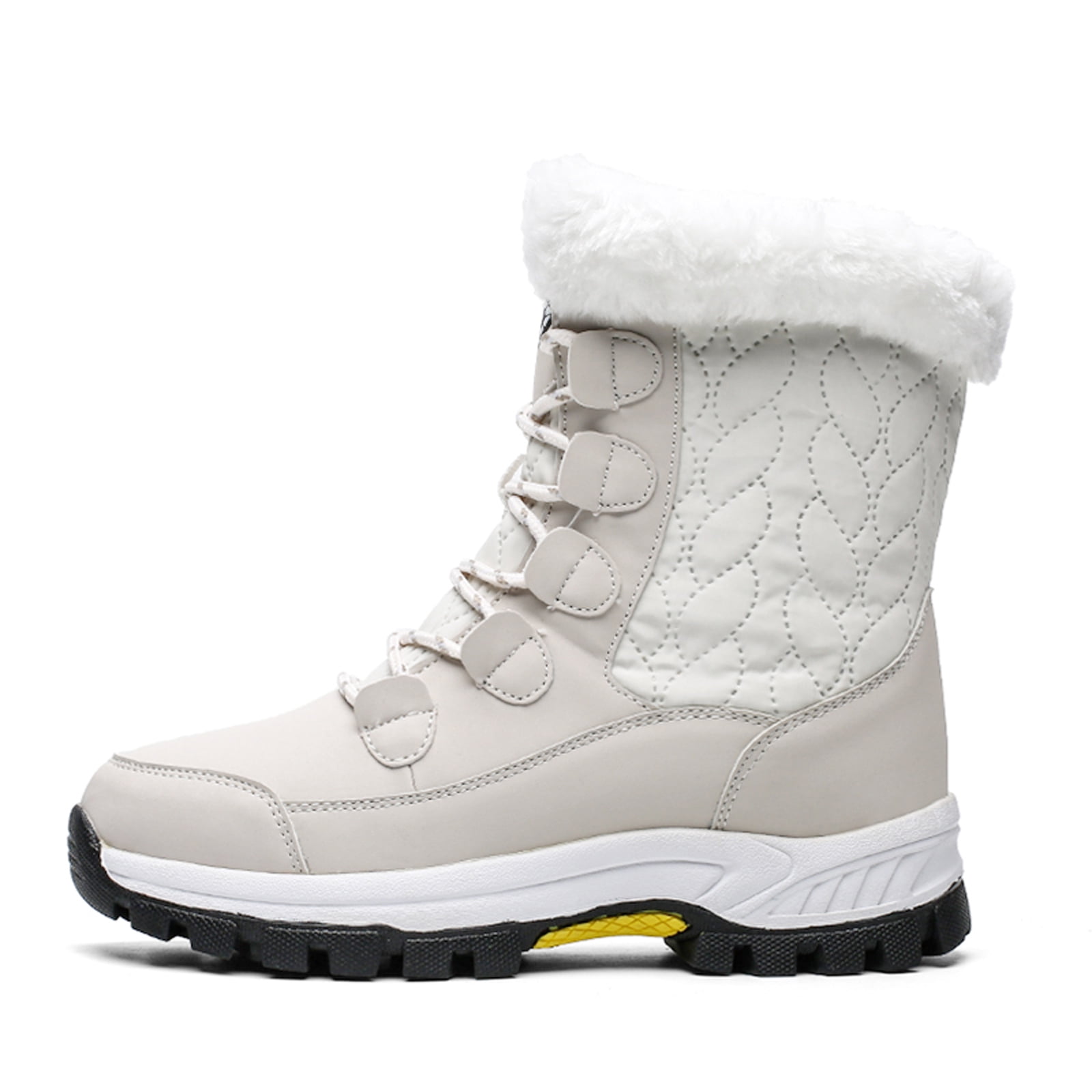 Womens Winter Snow Boots Waterproof Shoes Walking Comfortable Hiking Tennis Booties Furry Mid Calf Warm Lightweight