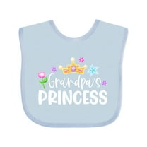 Inktastic Grandpa's Princess Crown and Flowers Girls Baby Bib
