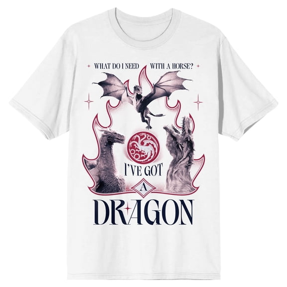 House of the Dragon Men's Targaryen Dragon Graphic T-Shirt Short Sleeve Crew Neck Cotton Tee Officially Licensed-Large