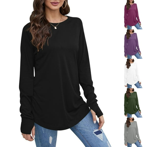 Chaquetas para mujer,Blusa informal de manga larga con cuello redondo para mujer, poliéster, estampada, ligera y cómoda para uso diario, sopatenor