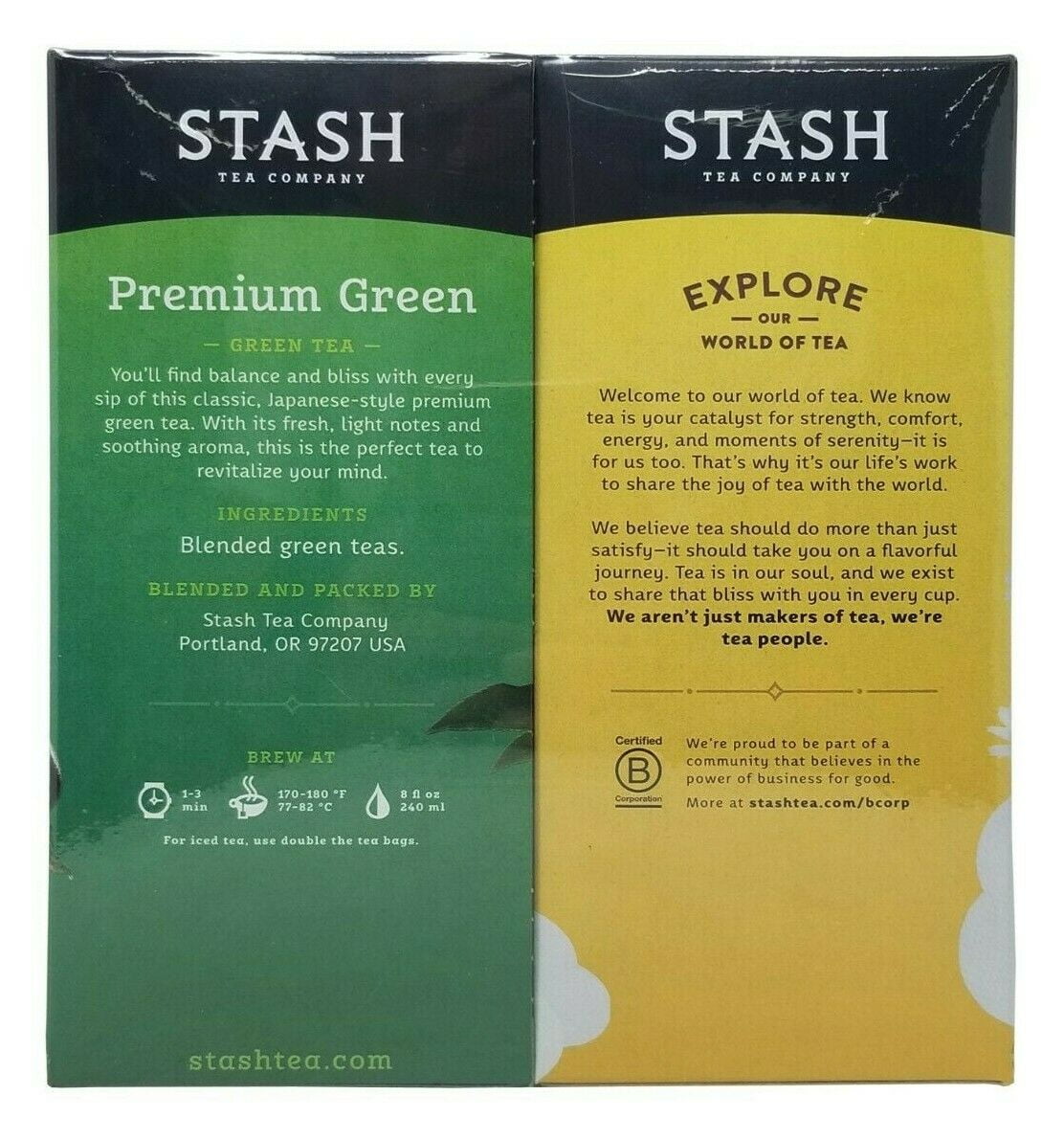 Stash Tea Company Tea Bags - Herbal, Green & Black 6 Packs