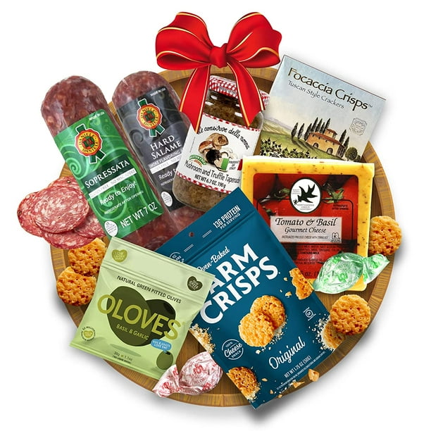 Deluxe Italian Meat and Cheese Sampler Gift Box, Meat and Cheese Gift