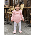thumbnail image 6 of Loicainy Infant Baby Girls Fall Bodysuit 3 6 12 18 Months Long Sleeve Ruffled Round Neck Romper Clothes, 6 of 9