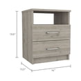 thumbnail image 2 of Nightstand 20"H, Two Drawers, One Shelf, Superior Top, Light Gray, 2 of 5