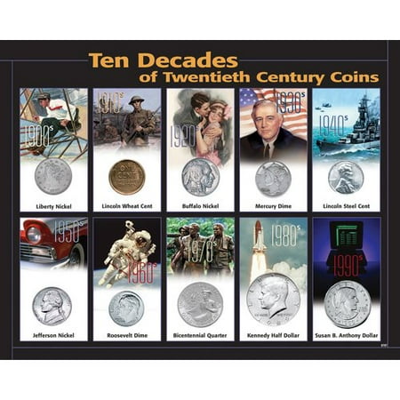 American Coin Treasures 10 Decades 20th Century Framed Memorabilia