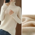 thumbnail image 7 of Ashirexll Pullover Sweaters for Women Winter Sweaters Fashion High Neck Long Sleeve Loose Solid Color Turtleneck Sweater Tops Warm Blouse, 7 of 7