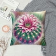 thumbnail image 2 of COMIO Cactus Pillow Covers Summer Green Cactus Succulent Plants Decorative Throw Pillow Cover Mexican Flower Cushion Cover Home Sofa Decorative Square White, 2 of 5