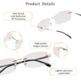 thumbnail image 3 of LifeArt Pure Titanium Frame Glasses/Blue Light Blocking Reading Glasses, Reduce Eyestrain, Stylish for Men and Women(Silver,+1.00 Magnification), 3 of 5
