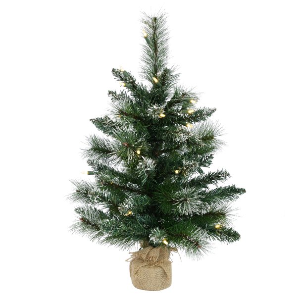 Vickerman 2' Snow Tipped Mixed Pine and Berry Christmas Tree with 35
