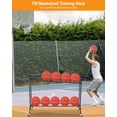 thumbnail image 2 of Tilt Basketball Rack Ball Storage Holder - Tilt Basketball Shooting Training Rack, Garage Sports Equipment Organizer, Outdoor and Indoor Rolling Balls Cart with Wheels, 2 of 7