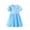 Blue, variant on Girls' Summer Dress with Collar, 3-14 Years Cotton Puff Short Sleeve Collared Dress Cute School Uniform (13 Years, Purple)