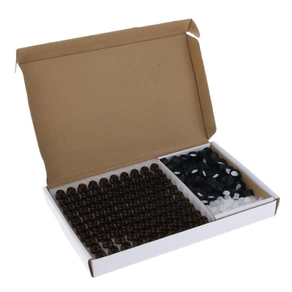 Qarigey Empty Essential Oil Bottles Amber Leakproof Liquid Cosmetic for Cuentagotas de vidrio y botellas Sin agujero 2ml