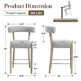 thumbnail image 2 of Dayalane 26.5" Counter Height Barstools Set of 6, Mid-Century Modern Bar Stools with Curved Back and Rubberwood Frame Upholstered Linen Kitchen Stool for Counter Bar Island Bar Pub, Gray, 2 of 11