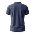thumbnail image 4 of LTTVQM Polo Shirts for Men 2026 Summer Spring Quarter Zip Color Block Short Sleeve Soft Cotton Collared Shirt Dark Blue M, 4 of 6