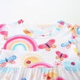 thumbnail image 4 of Emy Dola Toddler Girl Summer Short Sleeve Dress For 2-8 Years Kids Casual Playwear Rainbow Print Easter Dresses, 4 of 6
