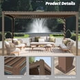 thumbnail image 6 of Domi Outdoor Living 10x13FT Louvered Pergola with Adjustable Steel Roof, Durable Metal Frame, Efficient Drainage System for Backyard, Garden and Lawn, Brown, 6 of 8