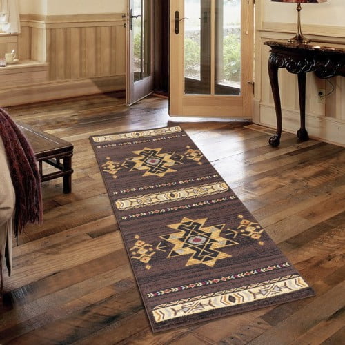 4005 Brown 2 ft. 7 in. x 7 ft. 3 in. Southwest Area Rug