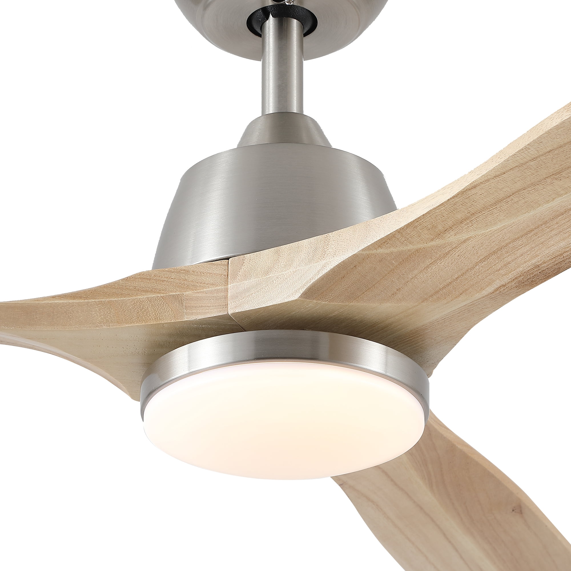 Leumius 52" Ceiling Fan with Light and Remote with Quiet DC Motor, Reversible Blades, Dimmable 3CCT LED Light for Living Room Bedroom Brushed Nickel
