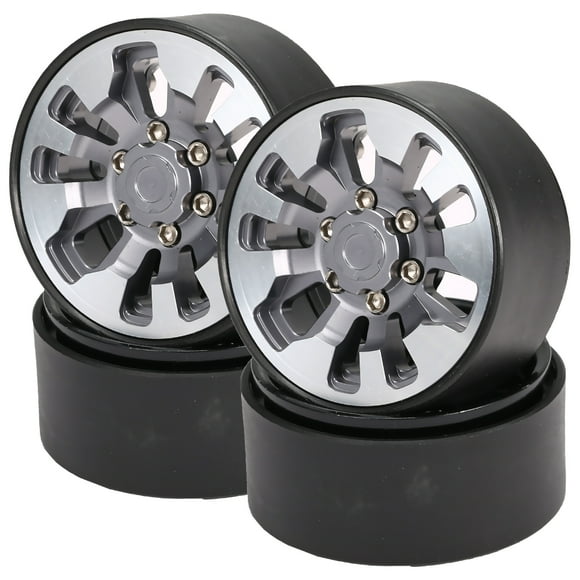 Amdohai Metal Wheel Rim Beadlock Wheel Rims Hub 4pcs Compatible with AXIAL SCX10 90046 traxxas