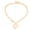 White, variant on Sunyuer 18K Gold-Plated Stainless Steel & Resin Heart Pendant Necklace for Women - Classic & Versatile Fashion Jewelry with Fade-Resistant Finish
