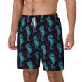 thumbnail image 2 of Uemuo Blue Seahorse Pattern Mens Swim Trunks Quick Dry Board Shorts with Mesh Lining, Stretch Beach Shorts Quick Dry No-Chafing Board Shorts-Large, 2 of 9