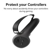 HZLucki Upgraded Controller Grips Compatible with Meta Quest 3S/Quest 3 Accessories, Extended Gradient Silicone Controller Strap, Widened Adjustable Knuckle Straps Fits Most Hands (Black)