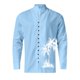 thumbnail image 2 of Camisas Hombre Manga Corta Camisa de manga larga con estampado 3D digital y cuello con botones sueltos para ocio en la playa para hombre (Blue, M), 2 of 4