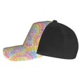 thumbnail image 3 of Curved Design Along The Top Of The Baseball Cap Reinforced Adjustable Breasted Four Seasons Available Gray Tie-Dye Background Rainbow Colors_2, 3 of 8