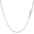 thumbnail image 1 of 14k White Gold Diamond Cut Bead Chain Necklace, 1.2mm, 16", 1 of 1