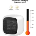thumbnail image 2 of Portable Desktop Ceramic Fan Mini Heater Electric 450-800W - 2 Heat Settings Low Energy, Efficient, Overheat & Tip-Over Protection, 2 of 4