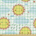 thumbnail image 2 of Ambesonne Sun Fabric by the Yard Upholstery, Sun Rainy Clouds Art, 1 Yard, White Multicolor, 2 of 5