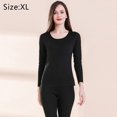 thumbnail image 2 of Conjunto de ropa interior térmica larga para mujer, 2 piezas, forro polar, conjunto de pijama superior e inferior, se puede usar por ambos lados, 2 of 6