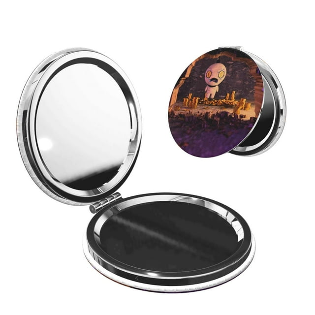 Zufioo The Binding of Isaac for Portable Pocket Makeup Mirror, Foldable Handheld Magnifying Beauty Mirror Suitable for Wallet Handbag for Women-Round Shape