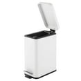 thumbnail image 5 of Pedal Bin White Metal Waste Bin with Lid and Removable Bucket for Bathroom Kitchen Office, 5 of 6