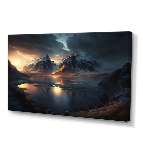 Designart Mountain River Canvas Wall Art