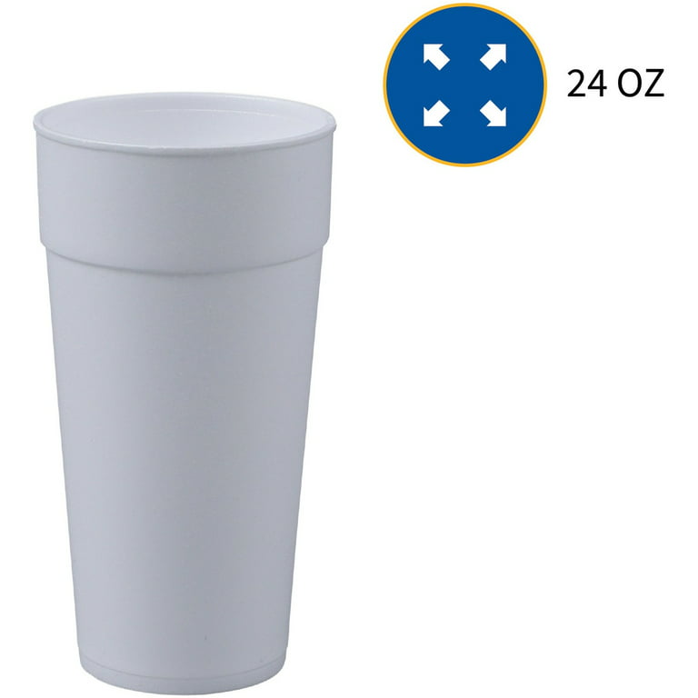 Genuine Joe Solutions Styrofoam Cup, 300 Per Carton, White, 24 fl