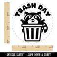 thumbnail image 2 of Trash Day Raccoon in Can Self-Inking Rubber Stamp Ink Stamper - Pink Ink - Small 3/4 Inch, 2 of 7