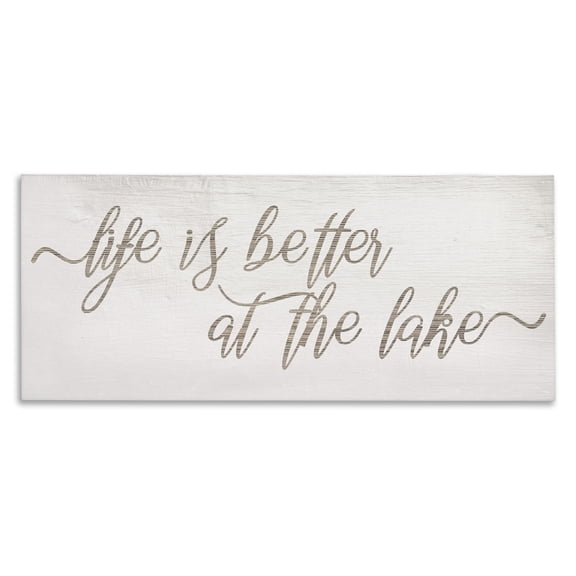 Stupell Industries Shabby Chic Life Better At The Lake Phrase Canvas Art, 30 x 13, by Lil' Rue