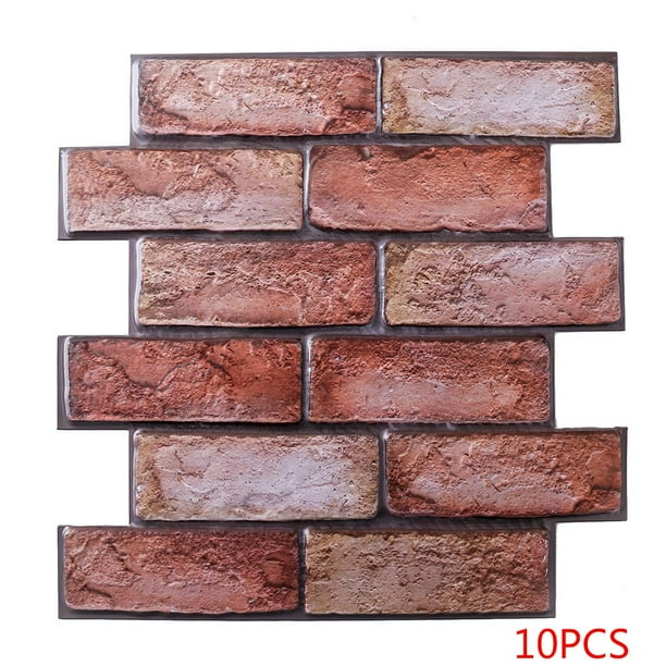 Calcomanía Pared 3D anticolisión pegatina Pared extraíble PVC Irregular ladrillo panel Pared decoraciones artísticas 10 Piezas Advancent JJ24094-02