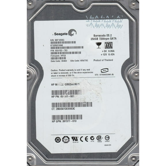 ST3250310NS, 9SF, KRATSG, PN 9CA152-783, FW HPG8, Seagate 250GB SATA 3.5 Hard Drive