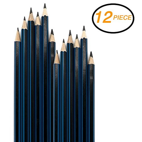 Emraw Pre Sharpened Drawing Sketching B Pencil Set Hb 2b 4b 6b 7b 8b Pack Of 12 Premium Wood Cased Graphite Art Pencils For Beginners Professional Artists Adults Kids