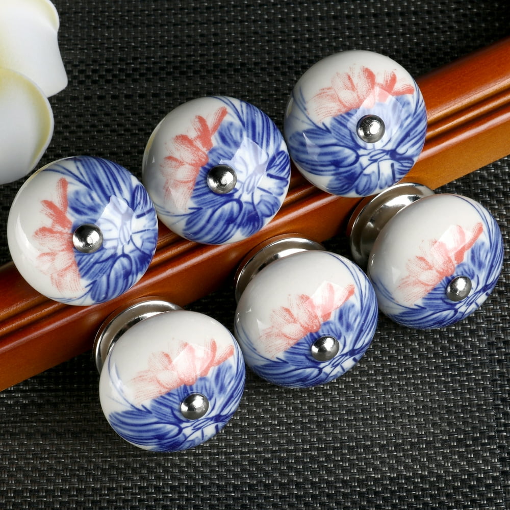 Unique Bargains Nickel Hand Painted Ceramic Knob